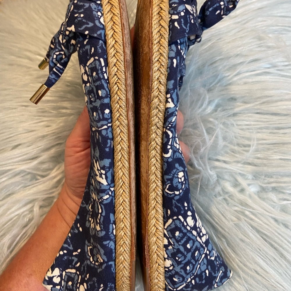 AERIN Zahara Blue Batik Espadrille Ballet Flats - Picture 5 of 15